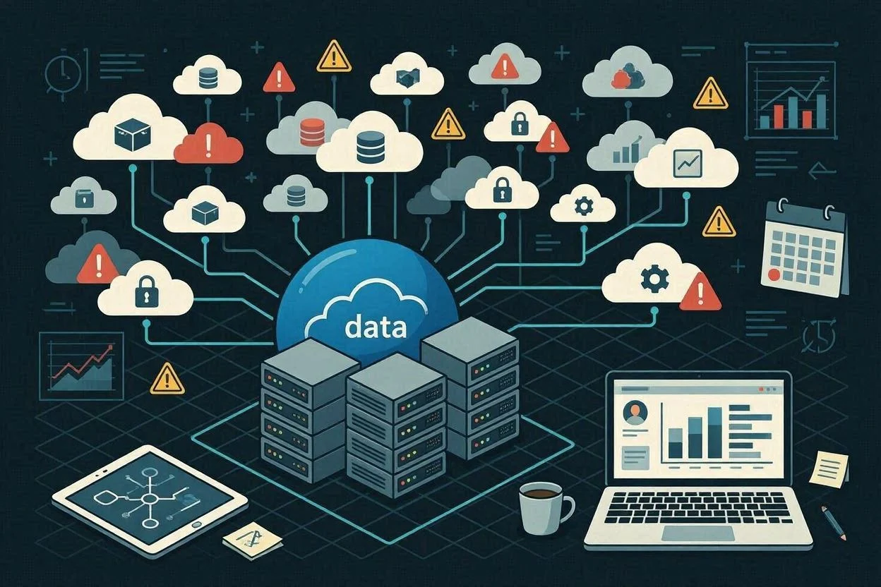 Data sprawl illustration